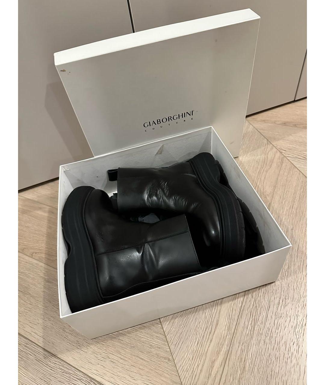 GIA COUTURE Черные кожаные полусапоги, фото 4