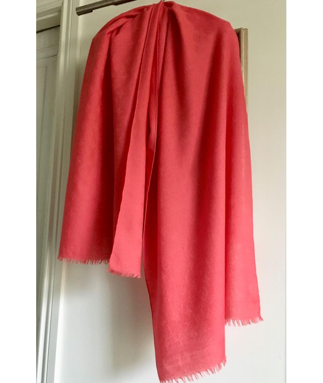 LOUIS VUITTON Коралловый кашемировый шарф, фото 2