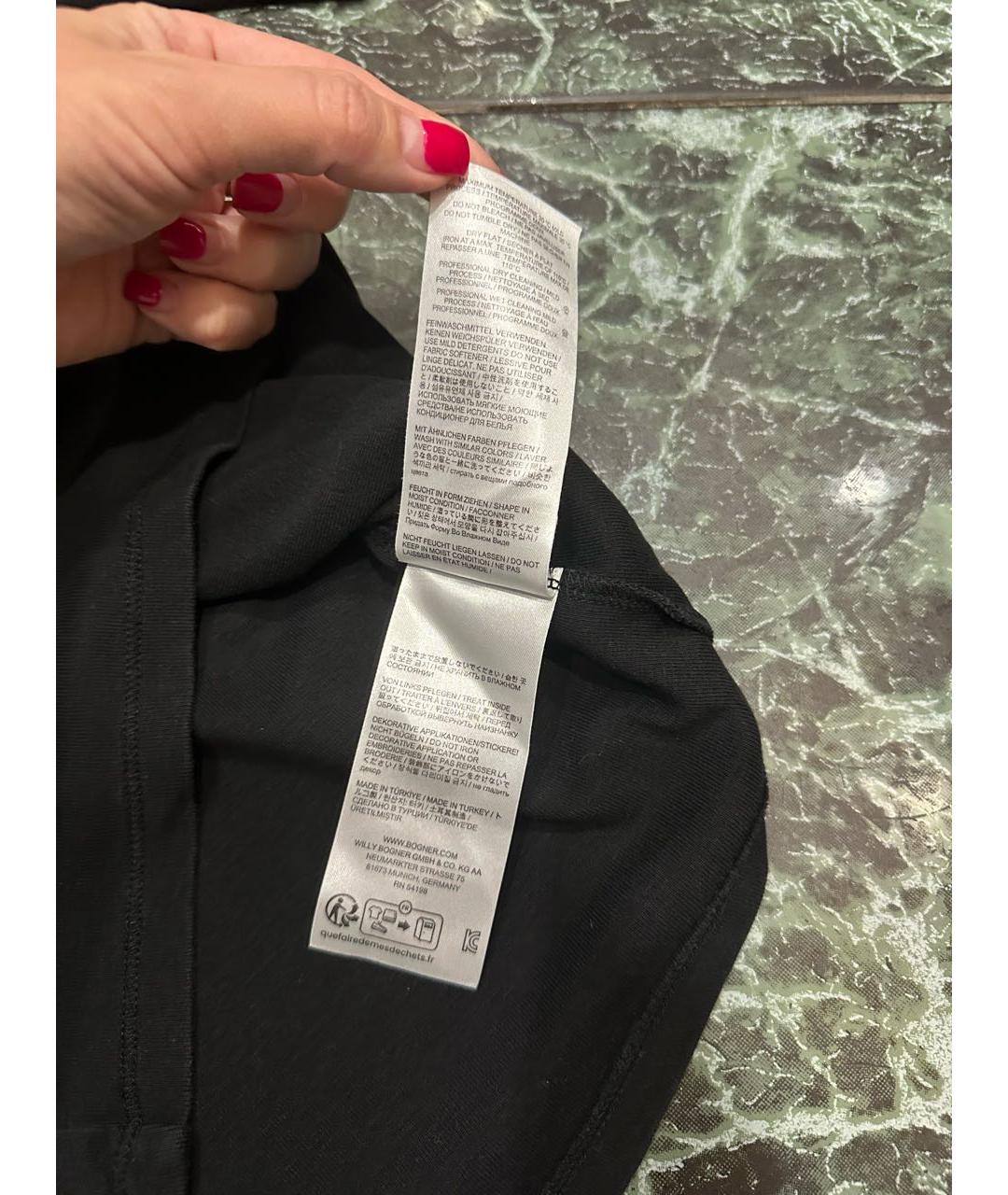 BOGNER Черная хлопковая футболка, фото 4