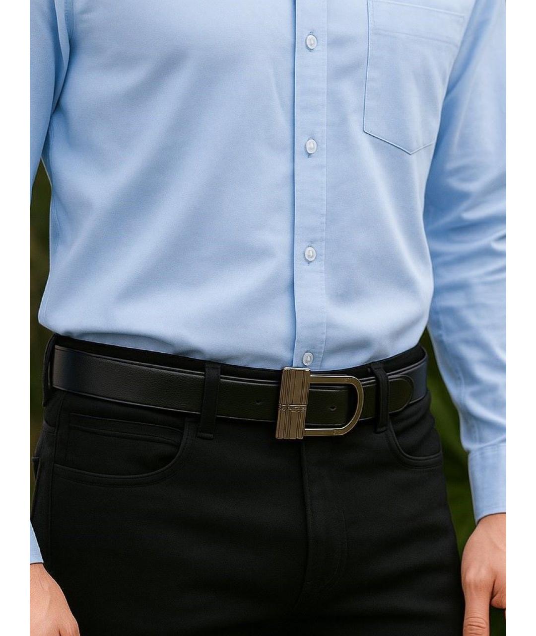 ARMANI JEANS Черный кожаный ремень, фото 6