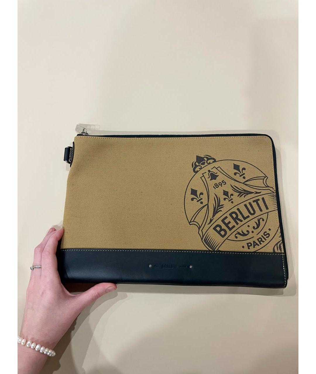 BERLUTI Бежевая кожаная папка для документов, фото 3