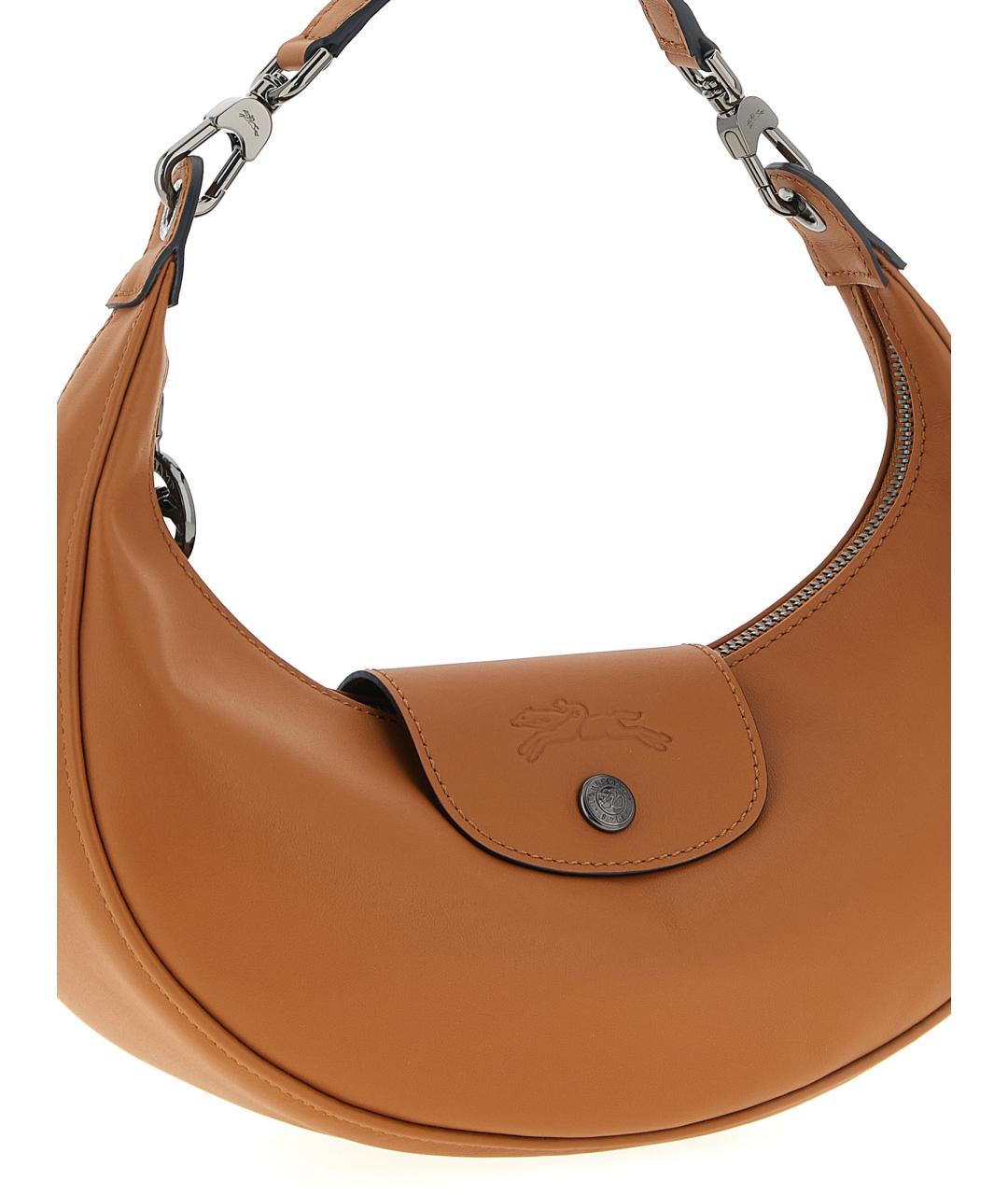 LONGCHAMP Коричневая кожаная сумка через плечо, фото 3