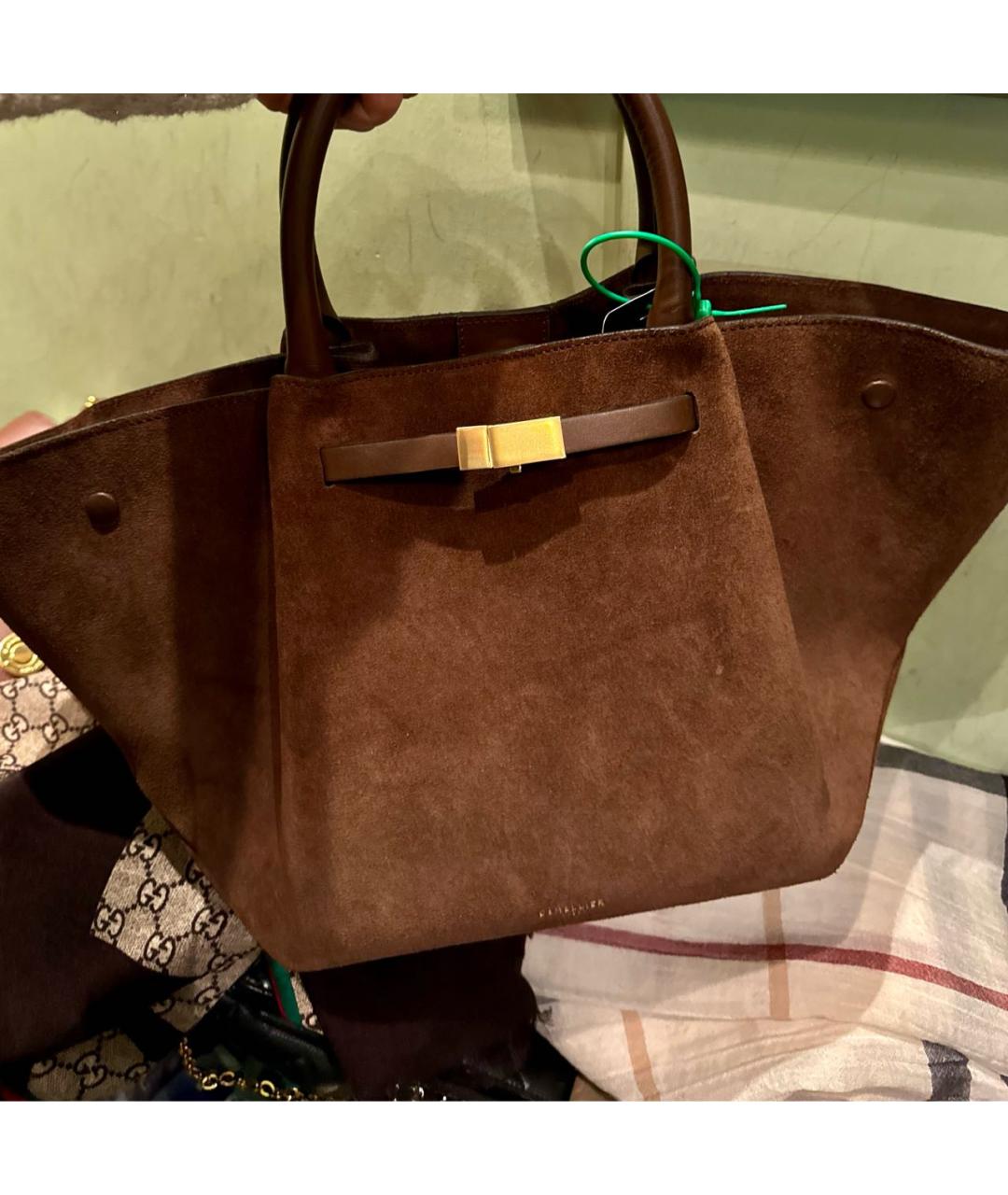 DEMELLIER Коричневая замшевая сумка тоут, фото 3