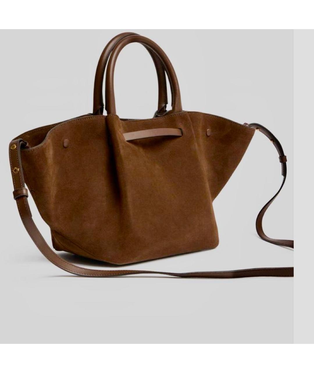 DEMELLIER Коричневая замшевая сумка тоут, фото 2