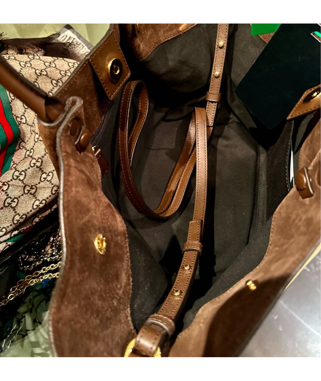 DEMELLIER Коричневая замшевая сумка тоут, фото 4