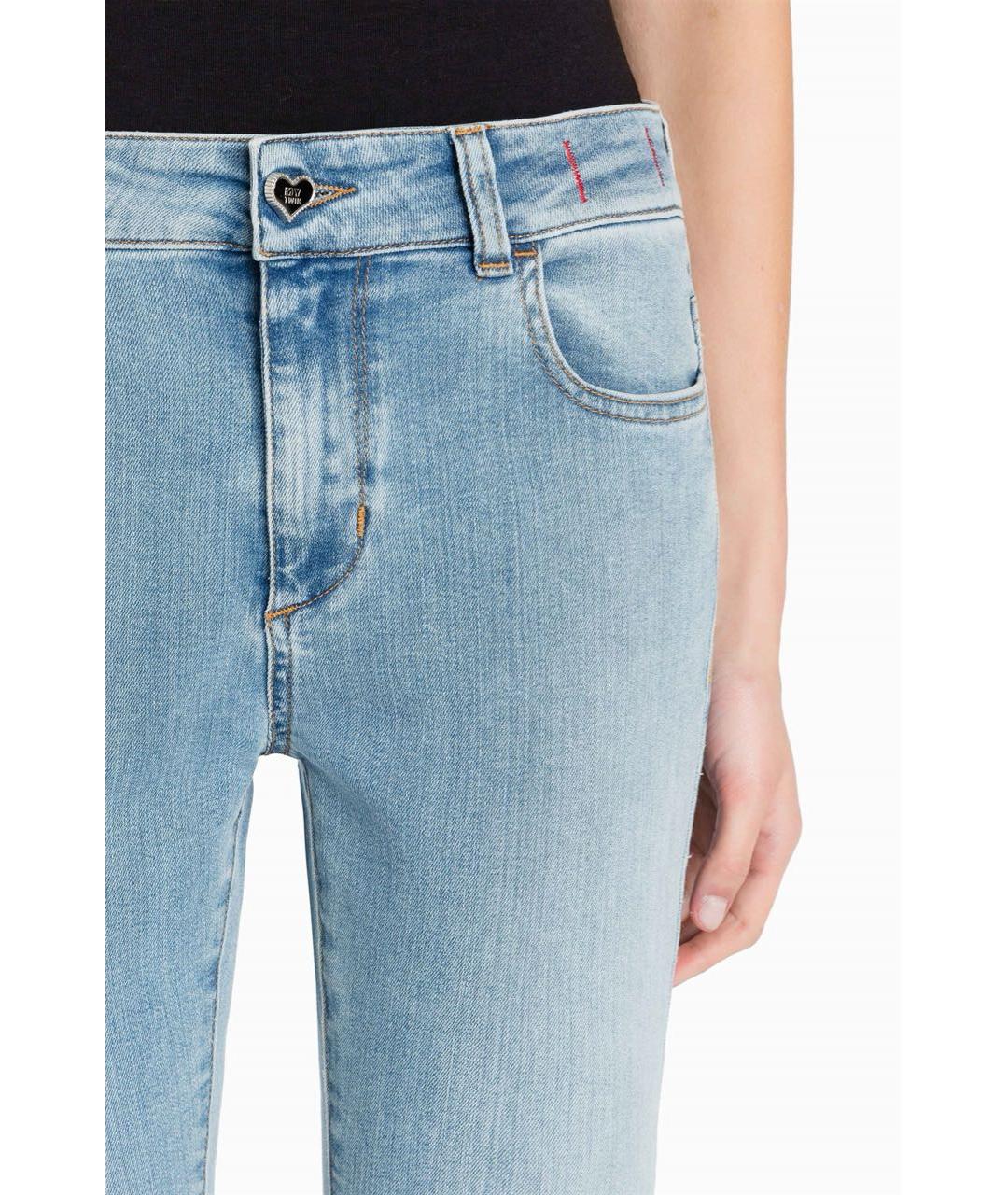 TWIN-SET Голубые хлопко-эластановые джинсы клеш, фото 6