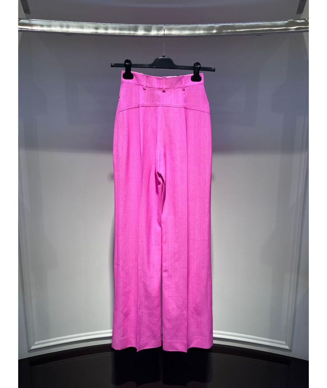 JACQUEMUS Розовые вискозные брюки широкие, фото 3