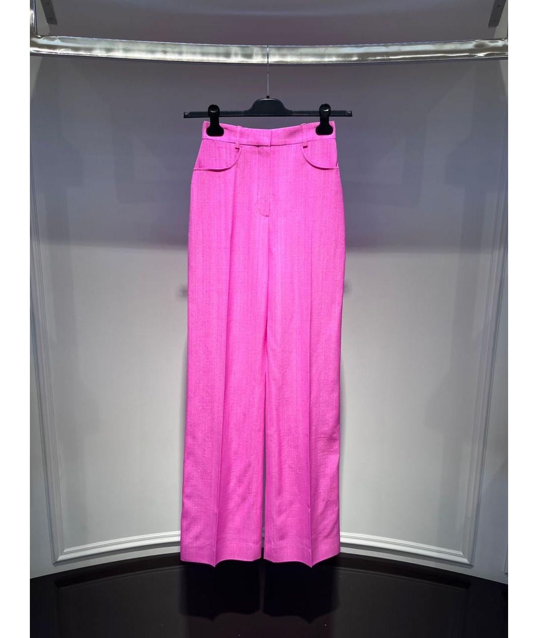 JACQUEMUS Розовые вискозные брюки широкие, фото 2