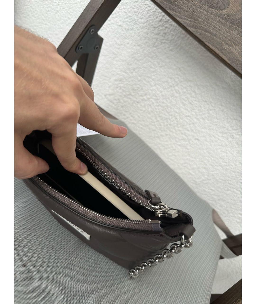 MAISON MARGIELA Антрацитовая кожаная сумка через плечо, фото 7