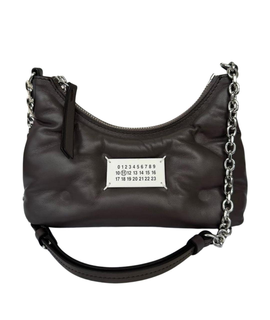 MAISON MARGIELA Антрацитовая кожаная сумка через плечо, фото 1