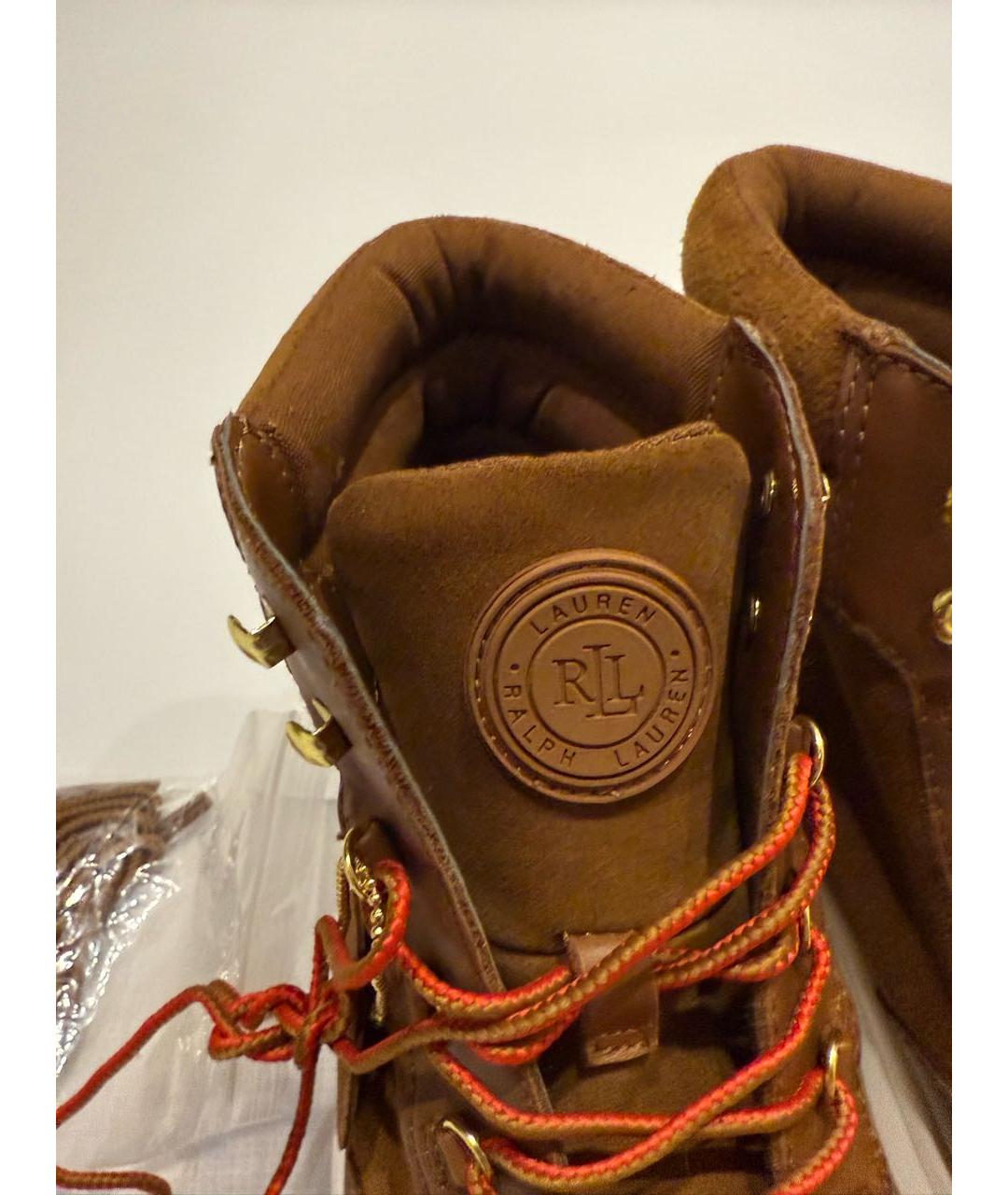 RALPH LAUREN Коричневые кожаные ботинки, фото 4