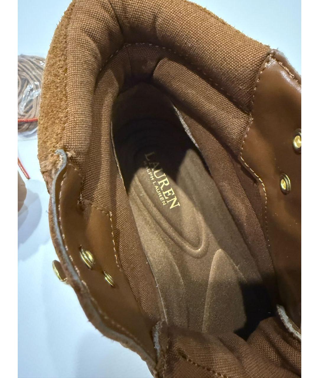 RALPH LAUREN Коричневые кожаные ботинки, фото 5