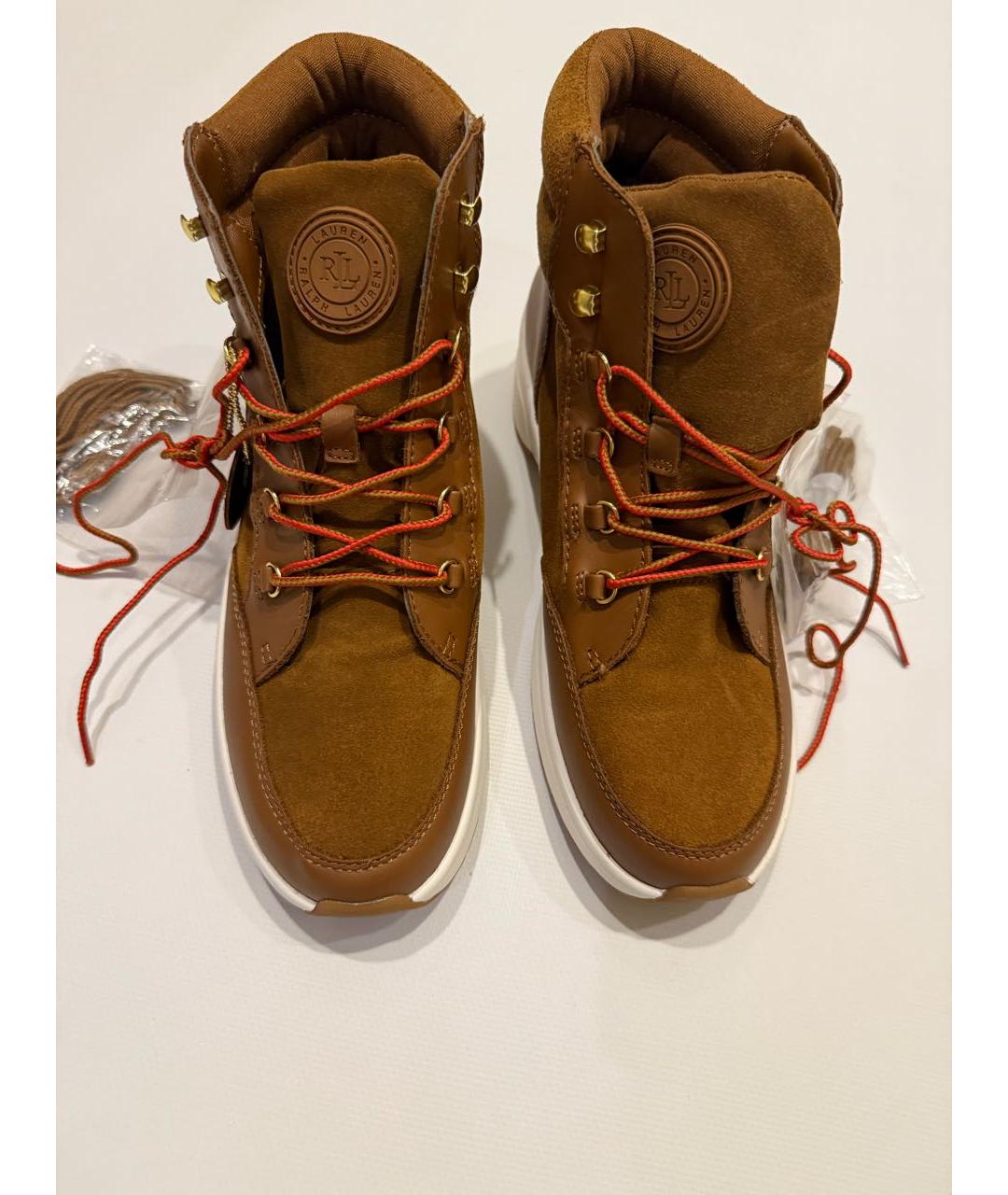 RALPH LAUREN Коричневые кожаные ботинки, фото 2