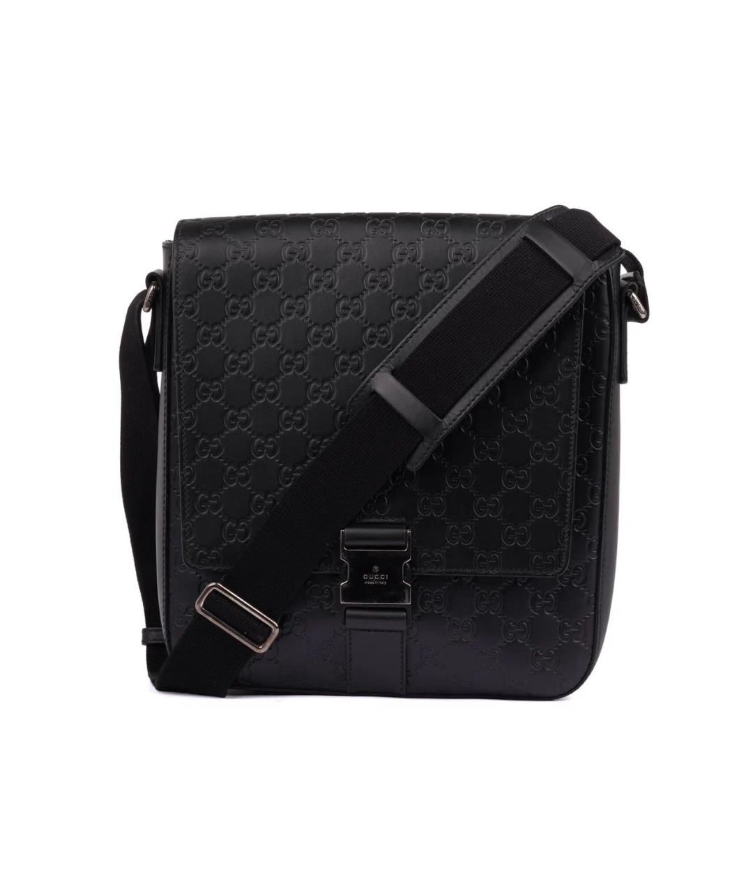 GUCCI Черная кожаная сумка на плечо, фото 1