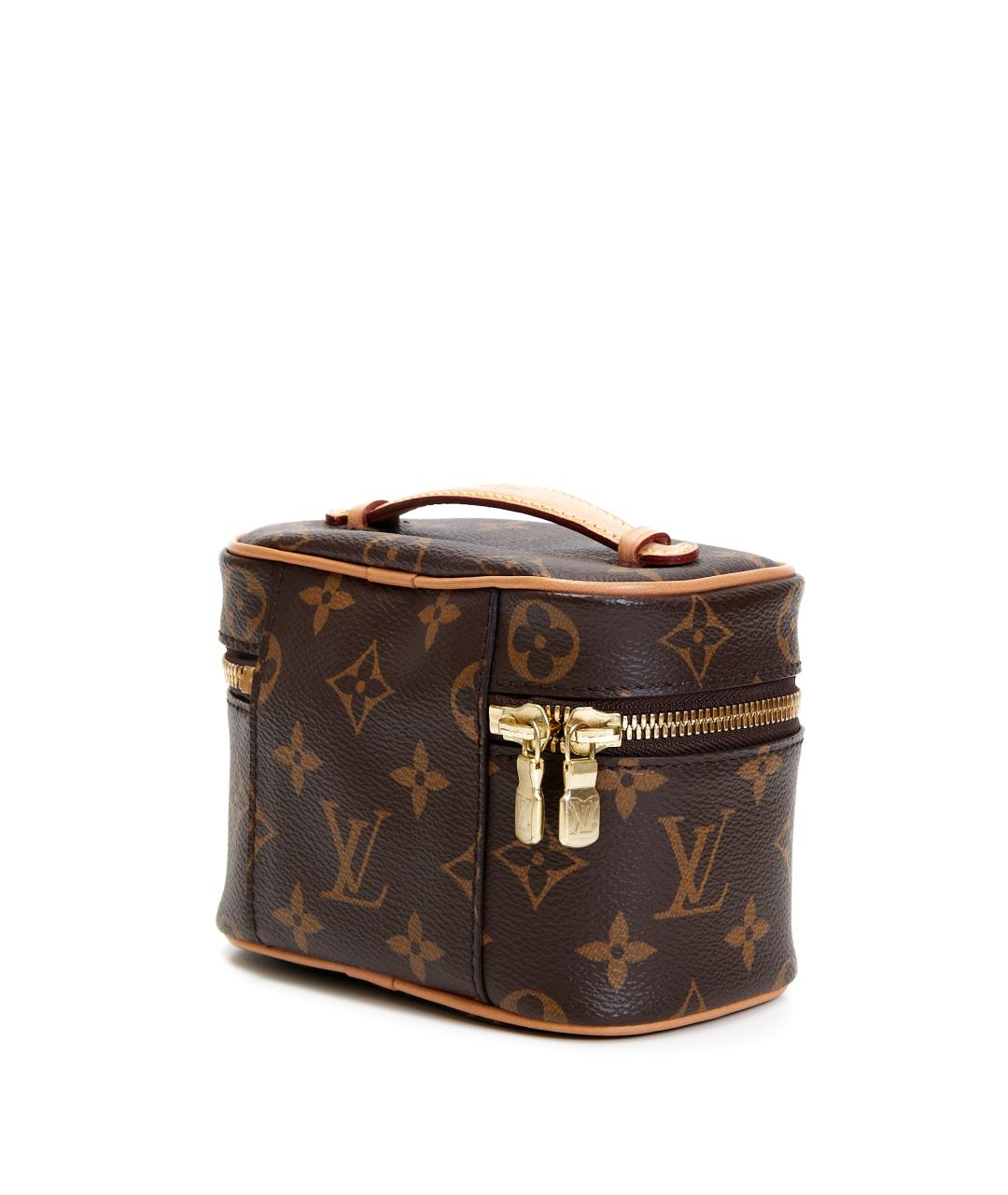 LOUIS VUITTON Коричневая кожаная косметичка, фото 7