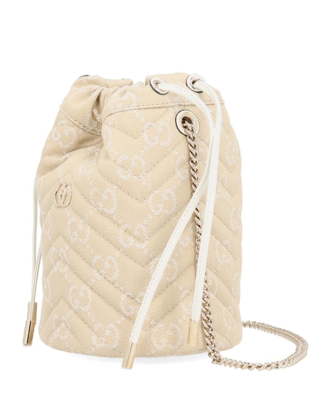 GUCCI Бежевая хлопковая сумка через плечо, фото 2