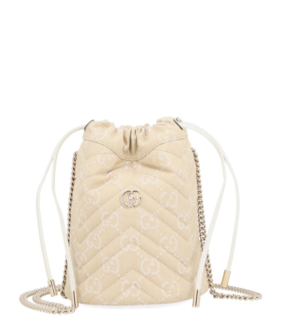 GUCCI Бежевая хлопковая сумка через плечо, фото 1