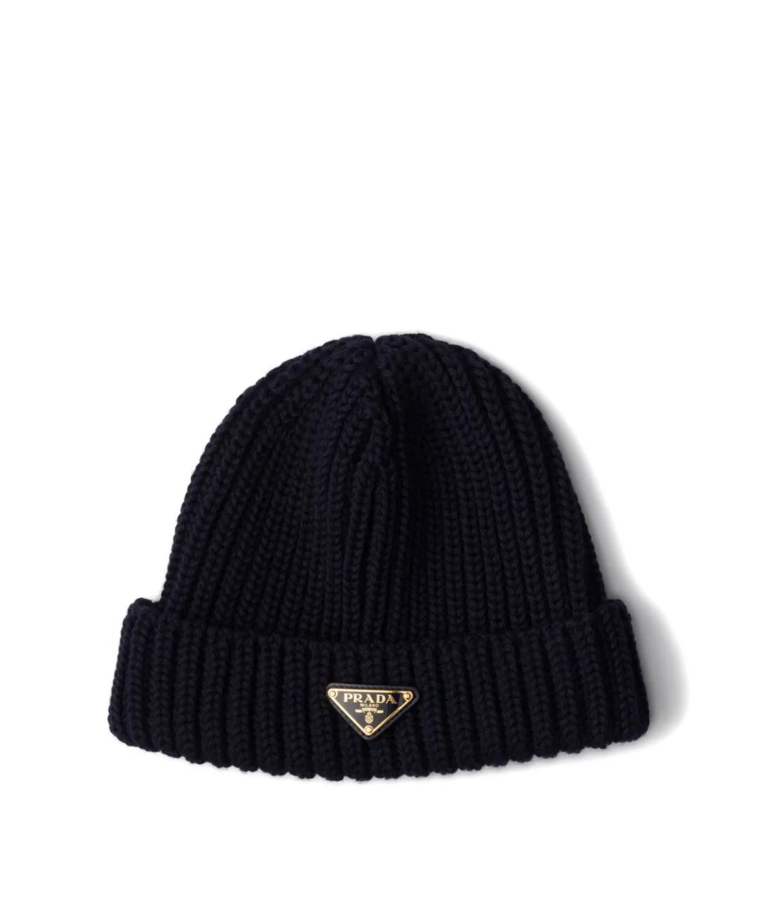 PRADA Черная шапка, фото 1