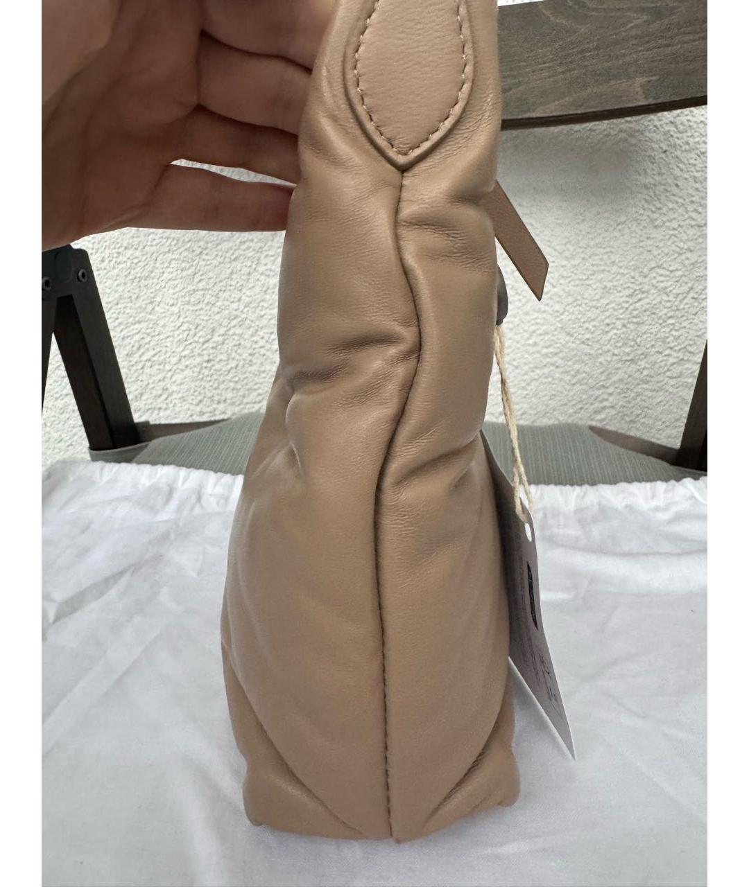 MAISON MARGIELA Бежевая кожаная сумка через плечо, фото 5