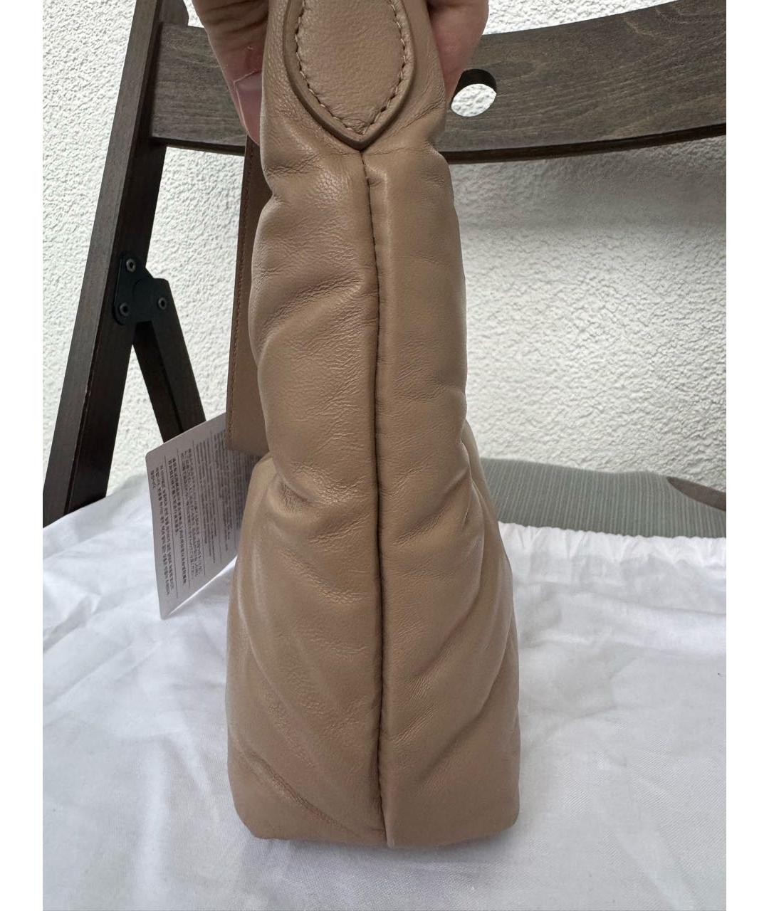 MAISON MARGIELA Бежевая кожаная сумка через плечо, фото 4