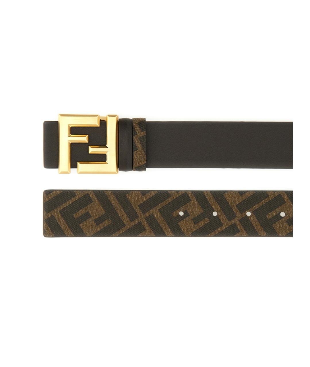 FENDI Коричневый кожаный ремень, фото 4