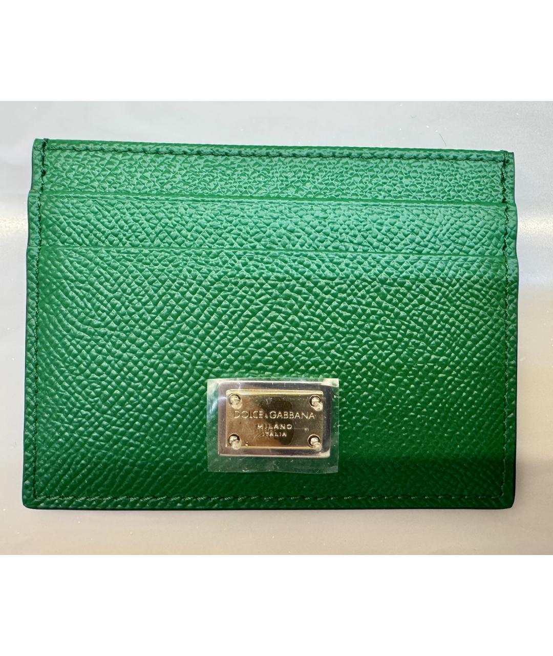 DOLCE&GABBANA Зеленый кожаный кардхолдер, фото 10