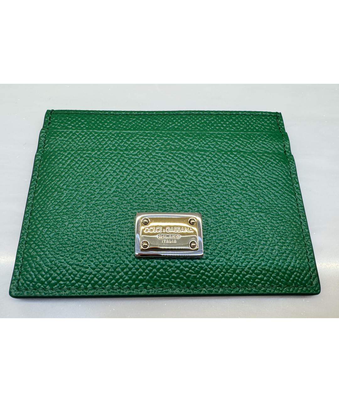 DOLCE&GABBANA Зеленый кожаный кардхолдер, фото 8