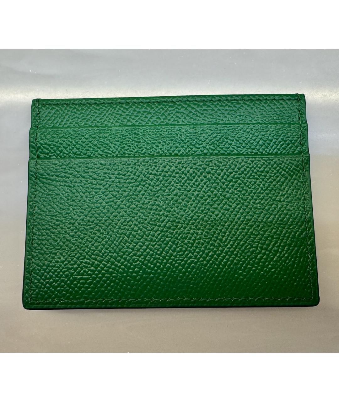 DOLCE&GABBANA Зеленый кожаный кардхолдер, фото 2