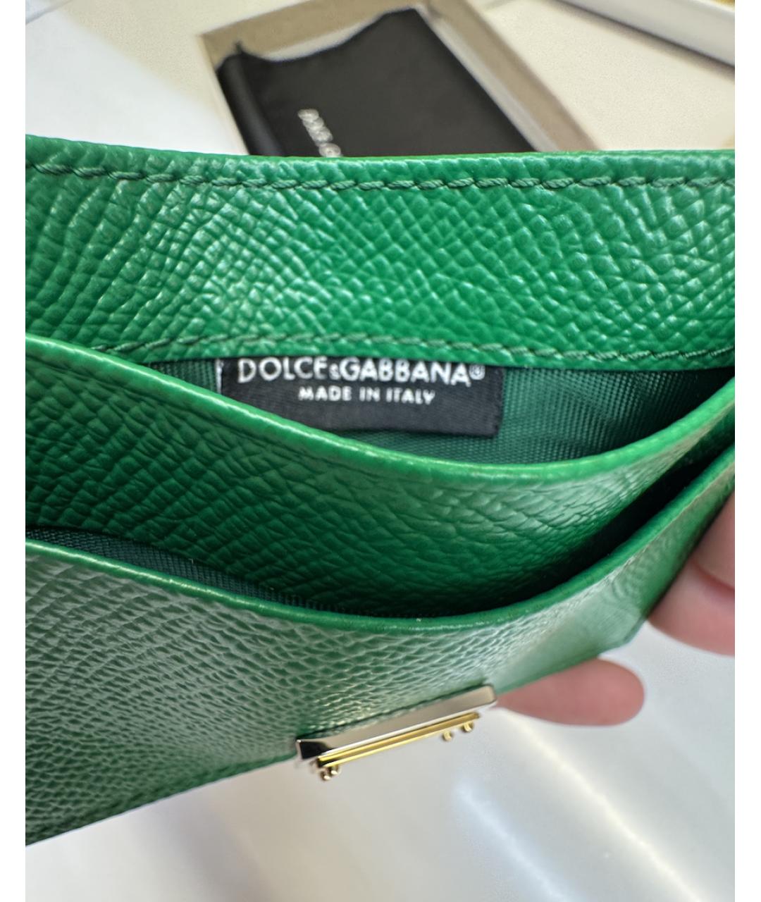 DOLCE&GABBANA Зеленый кожаный кардхолдер, фото 9