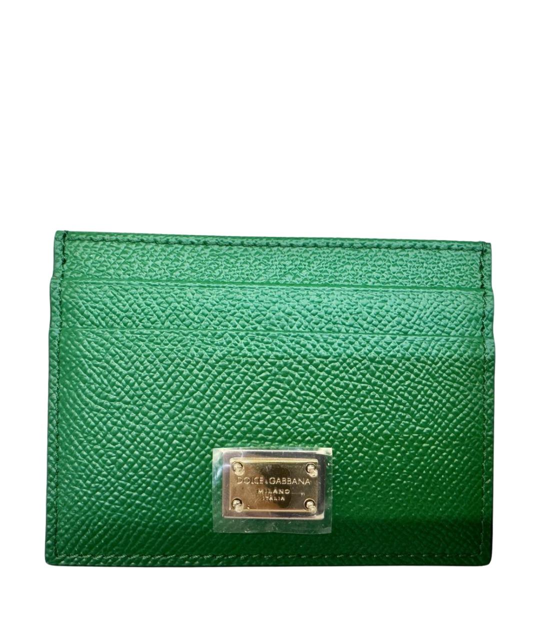 DOLCE&GABBANA Зеленый кожаный кардхолдер, фото 1