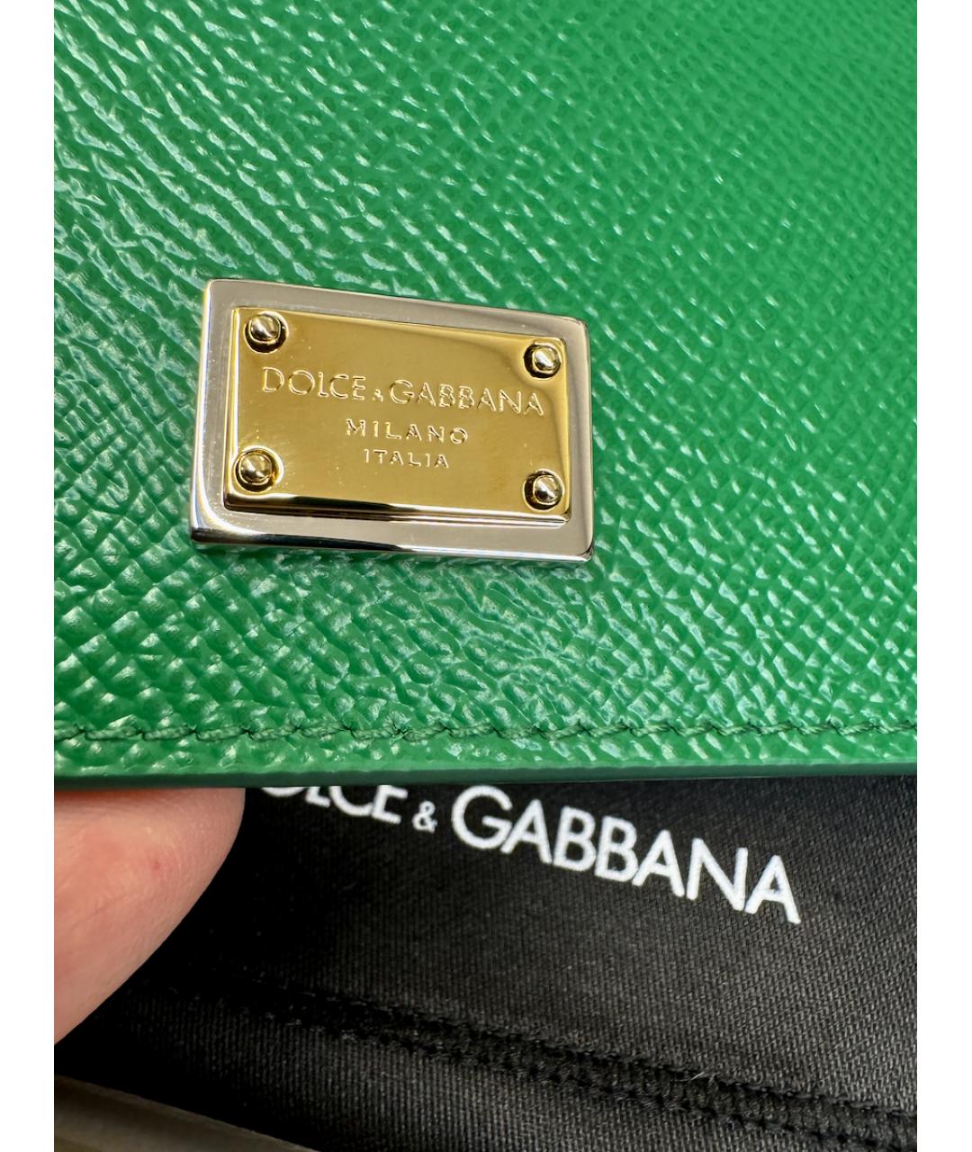 DOLCE&GABBANA Зеленый кожаный кардхолдер, фото 7