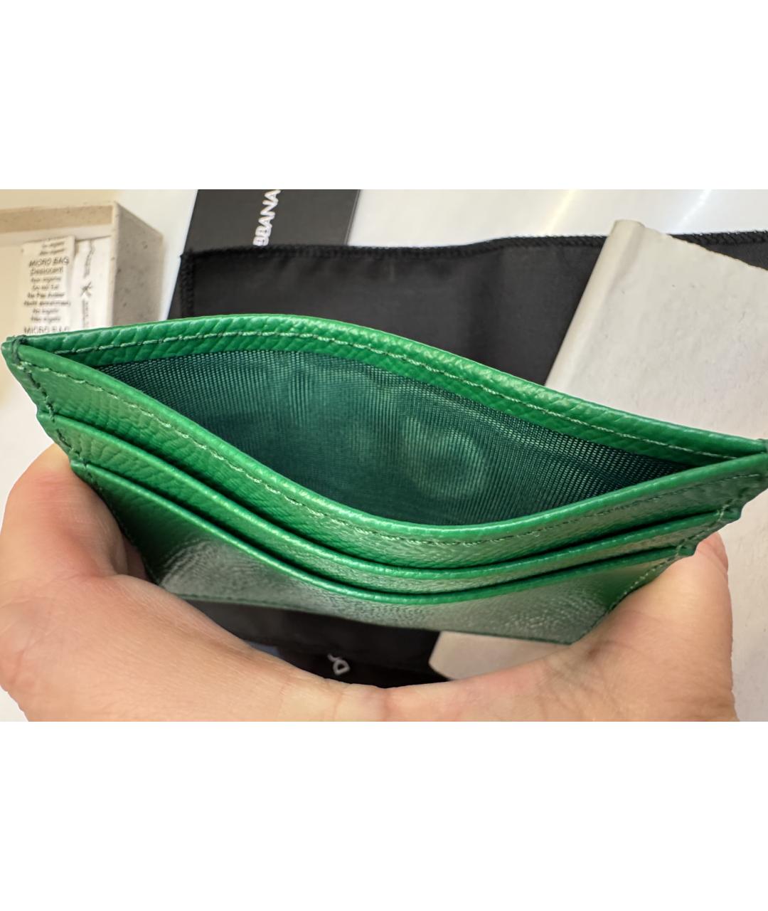 DOLCE&GABBANA Зеленый кожаный кардхолдер, фото 3