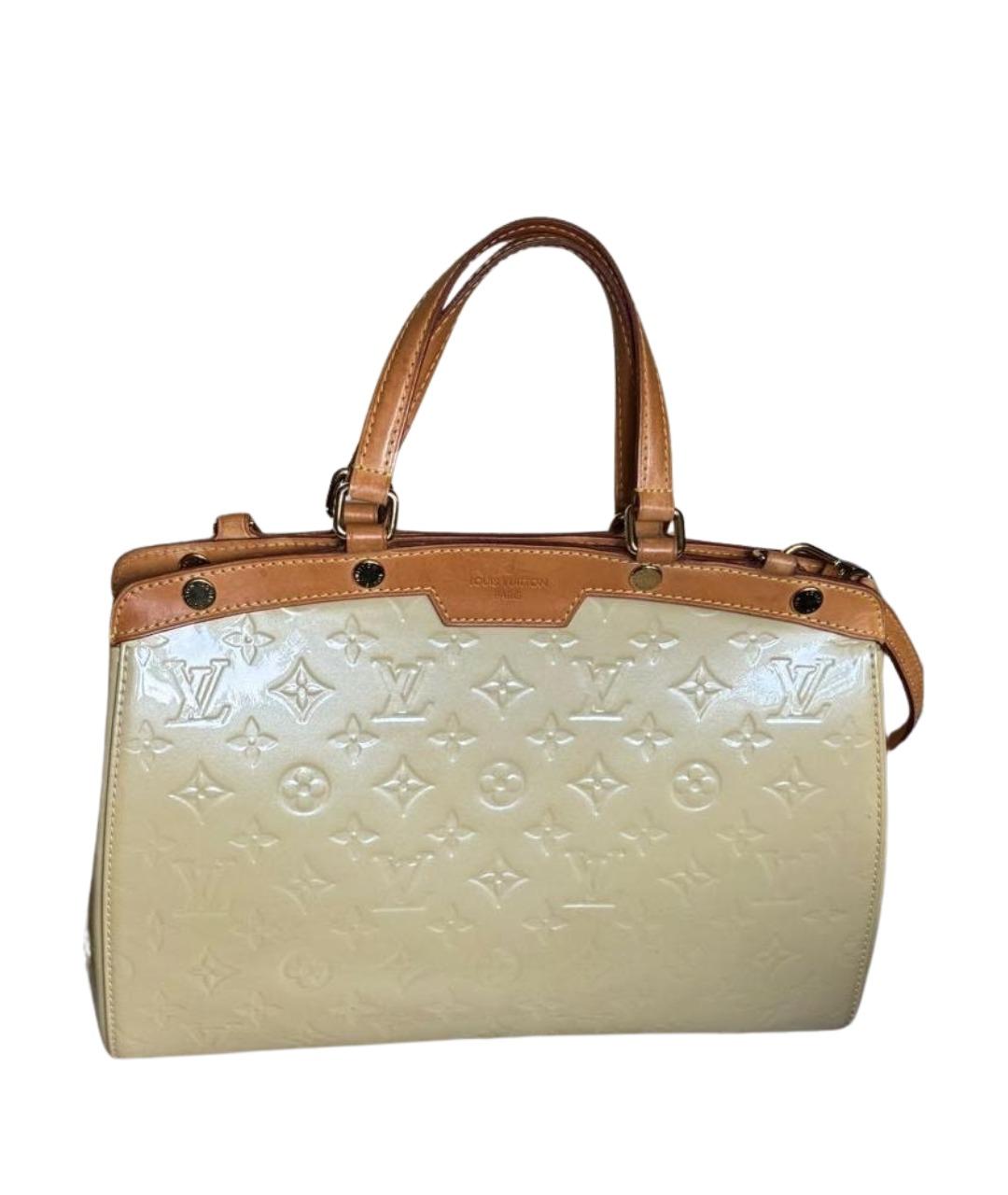 LOUIS VUITTON Бежевая сумка с короткими ручками из лакированной кожи, фото 1