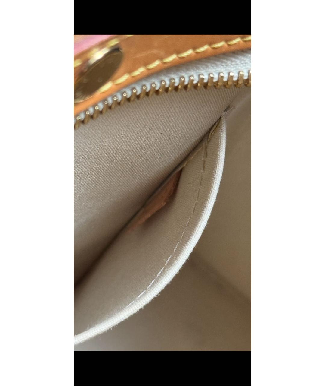 LOUIS VUITTON Бежевая сумка с короткими ручками из лакированной кожи, фото 7