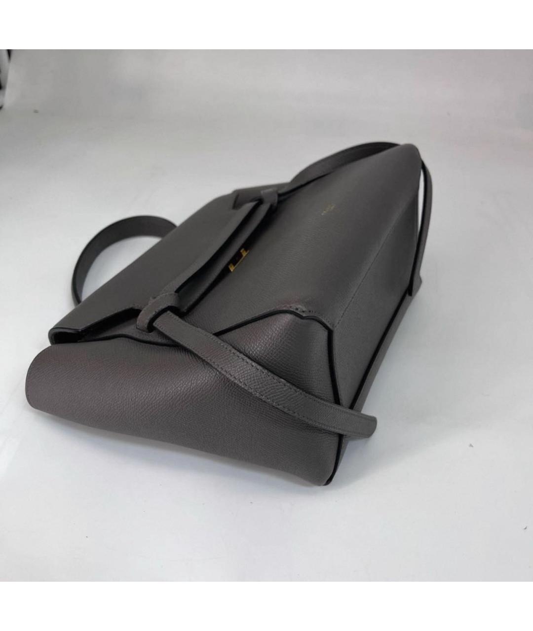 CELINE Антрацитовая кожаная сумка тоут, фото 6
