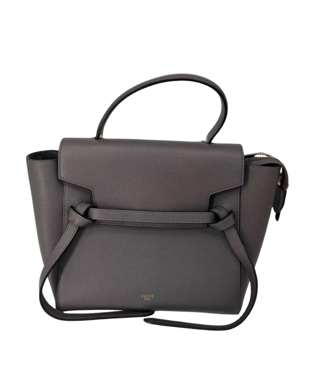 CELINE Антрацитовая кожаная сумка тоут, фото 1