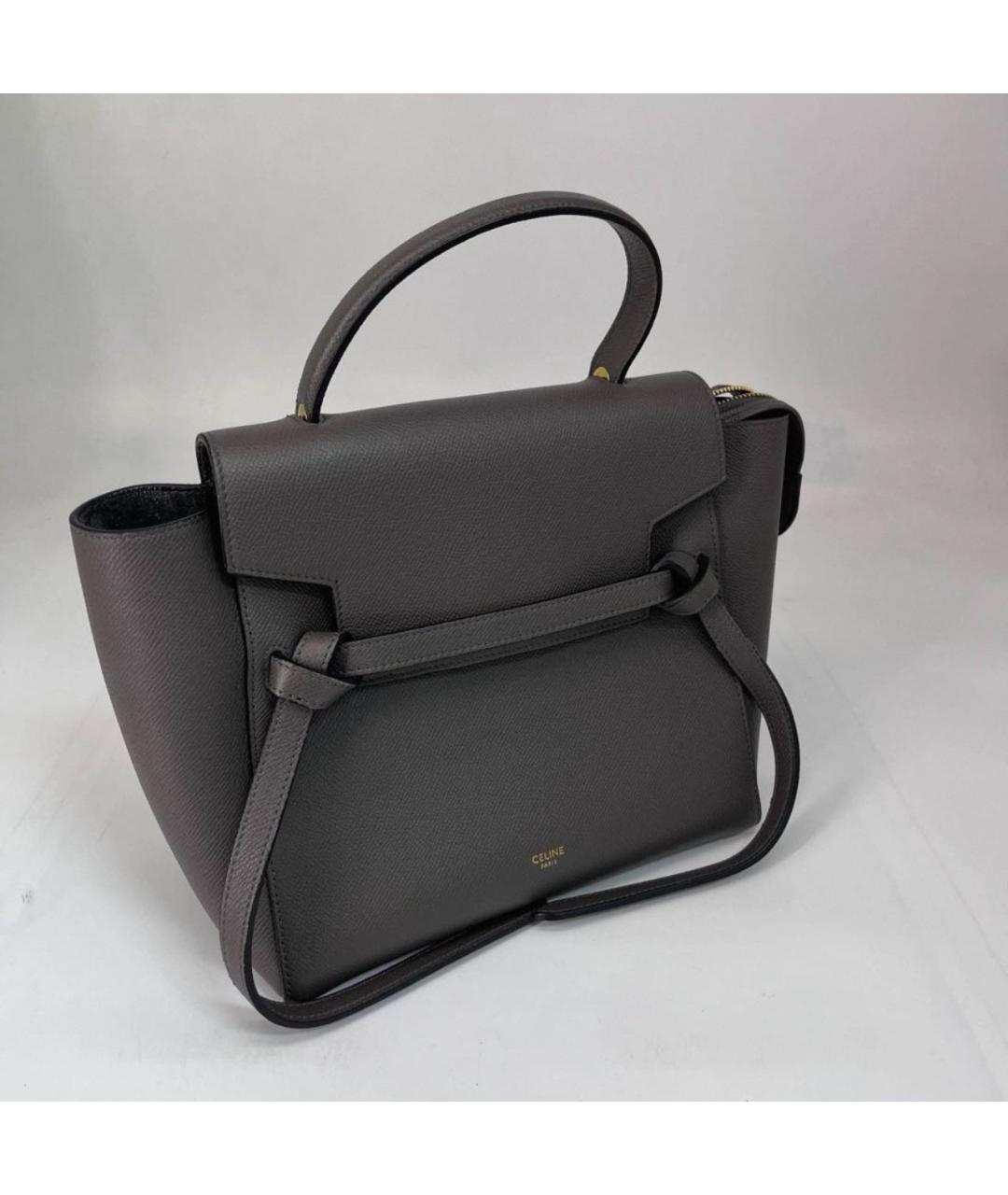 CELINE Антрацитовая кожаная сумка тоут, фото 2