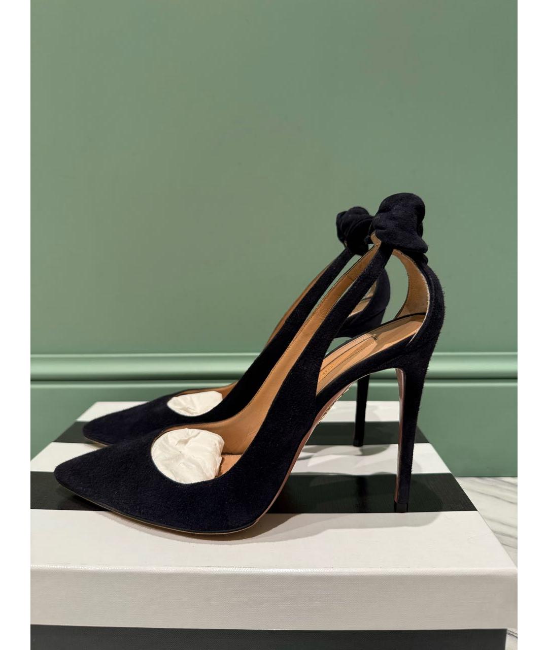 AQUAZZURA Темно-синие замшевые туфли, фото 2