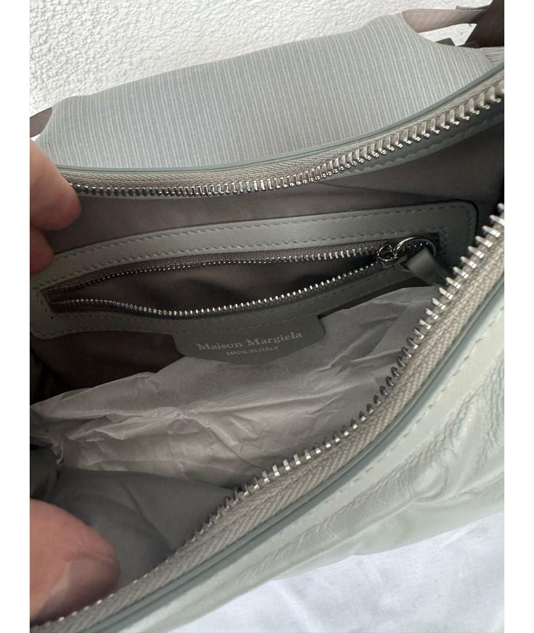 MAISON MARGIELA Серая кожаная сумка через плечо, фото 7