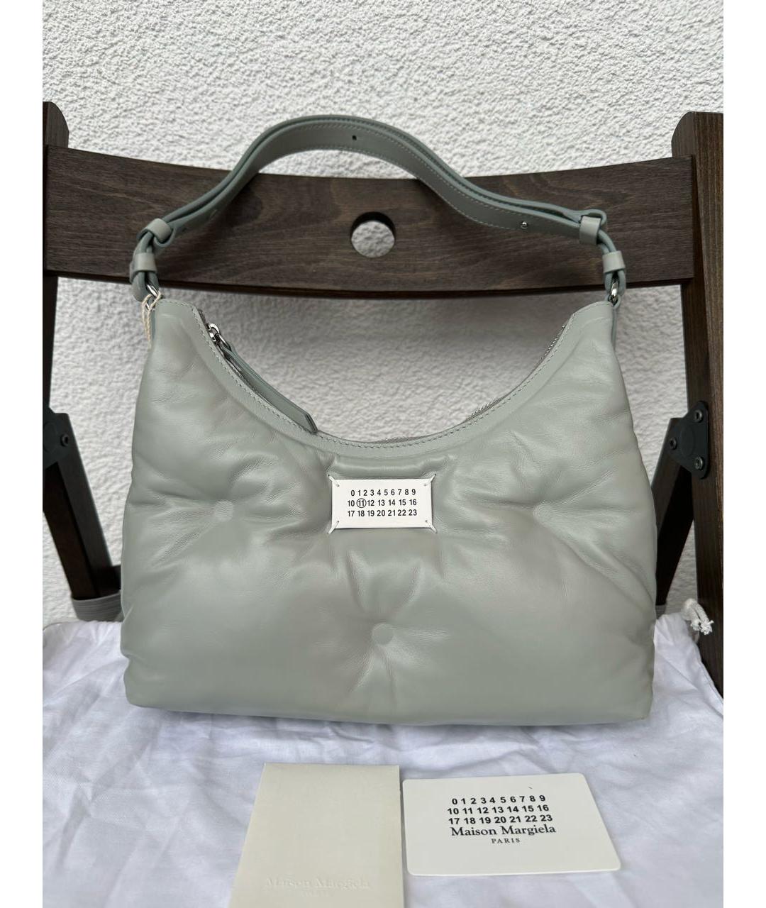 MAISON MARGIELA Серая кожаная сумка через плечо, фото 2