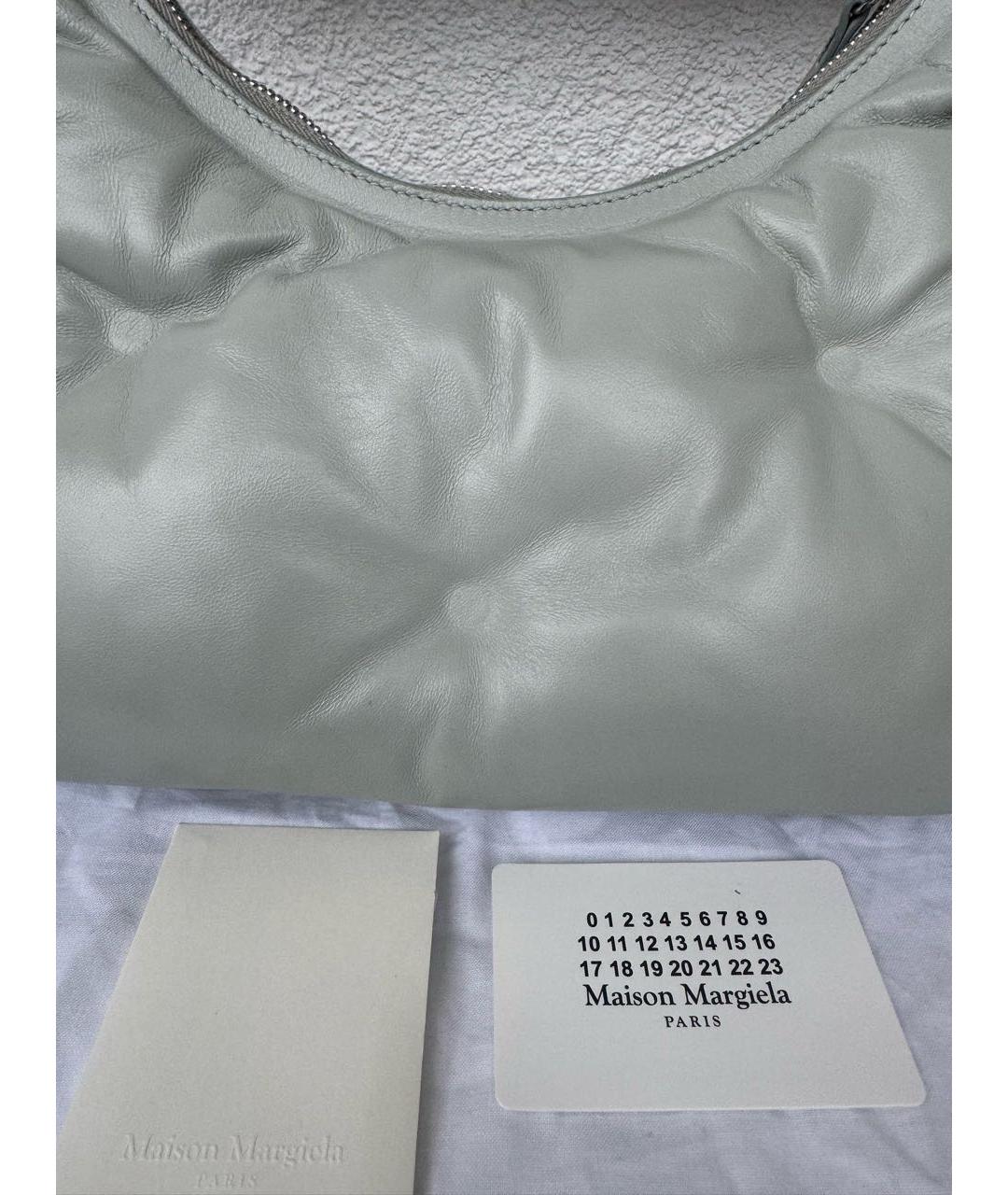 MAISON MARGIELA Серая кожаная сумка через плечо, фото 8