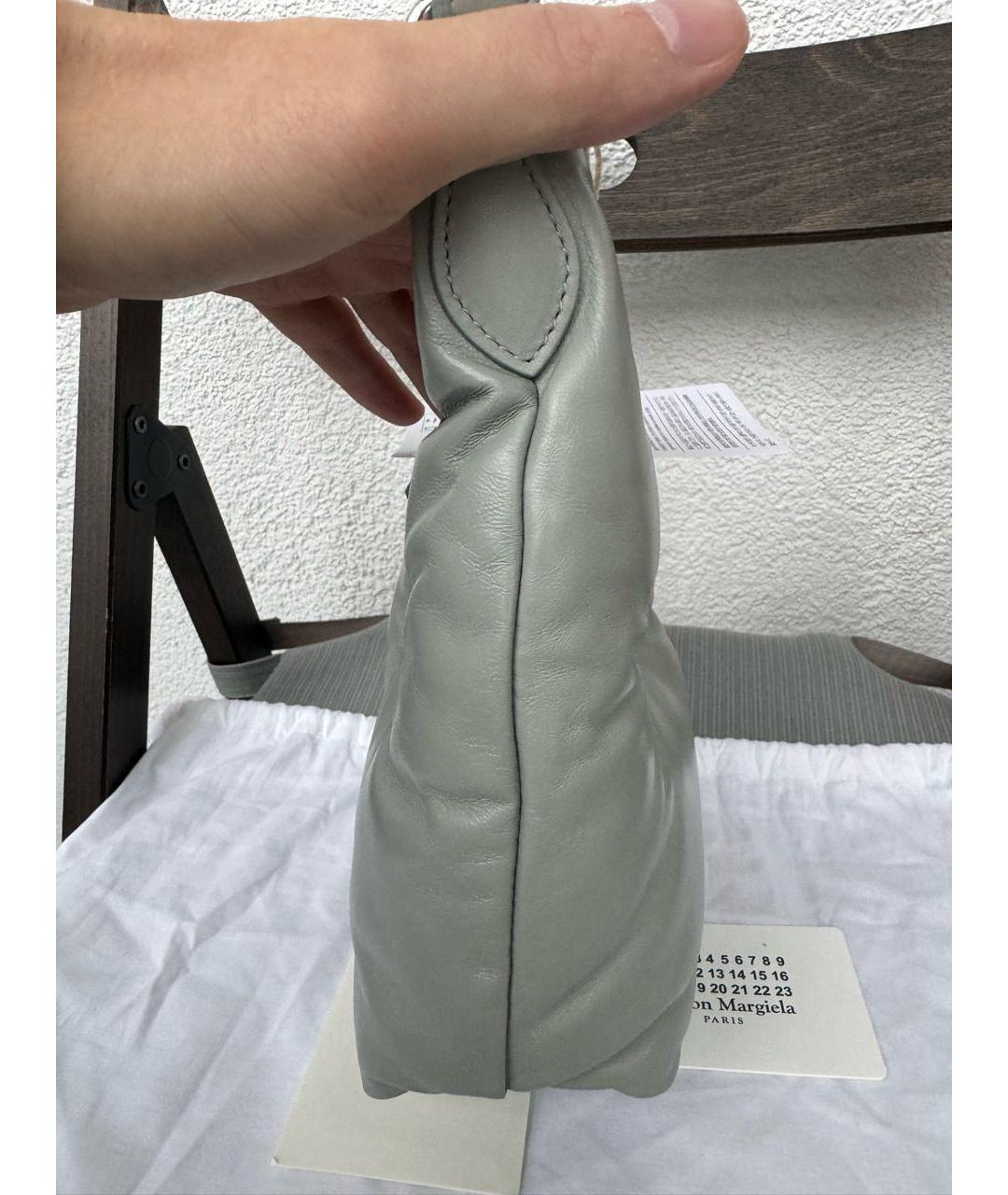 MAISON MARGIELA Серая кожаная сумка через плечо, фото 5