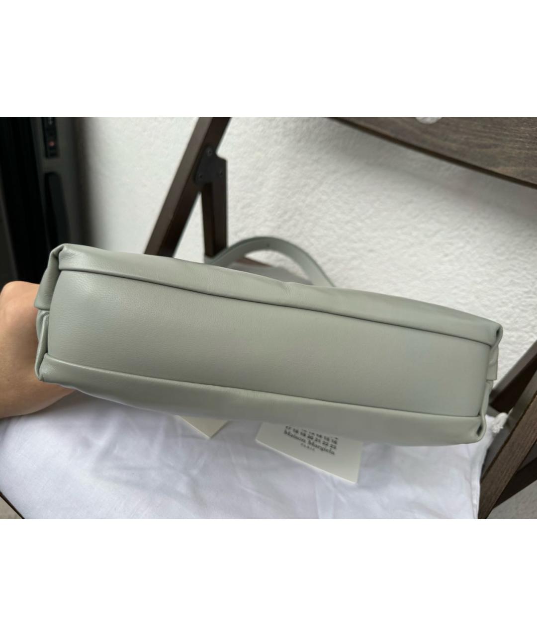 MAISON MARGIELA Серая кожаная сумка через плечо, фото 6