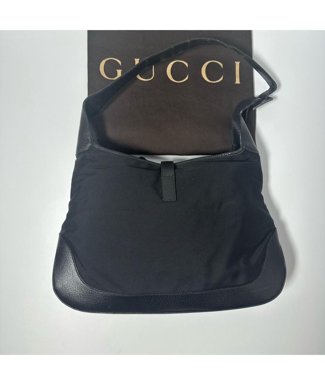 GUCCI Черная кожаная сумка с короткими ручками, фото 2