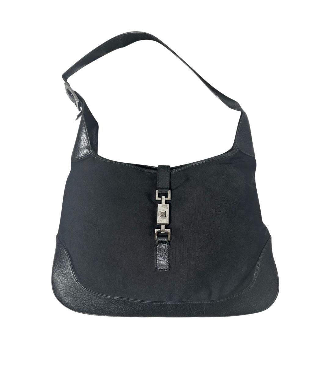 GUCCI Черная кожаная сумка с короткими ручками, фото 1