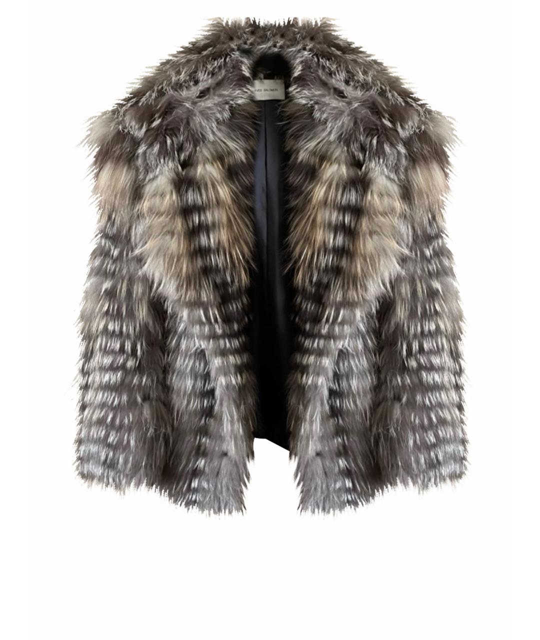 YVES SALOMON Серебряная меховая шуба, фото 1