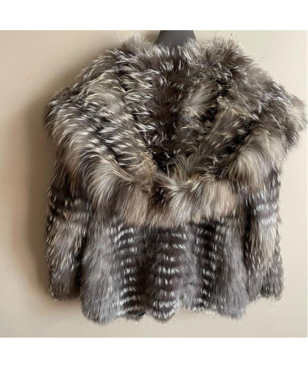 YVES SALOMON Серебряная меховая шуба, фото 2
