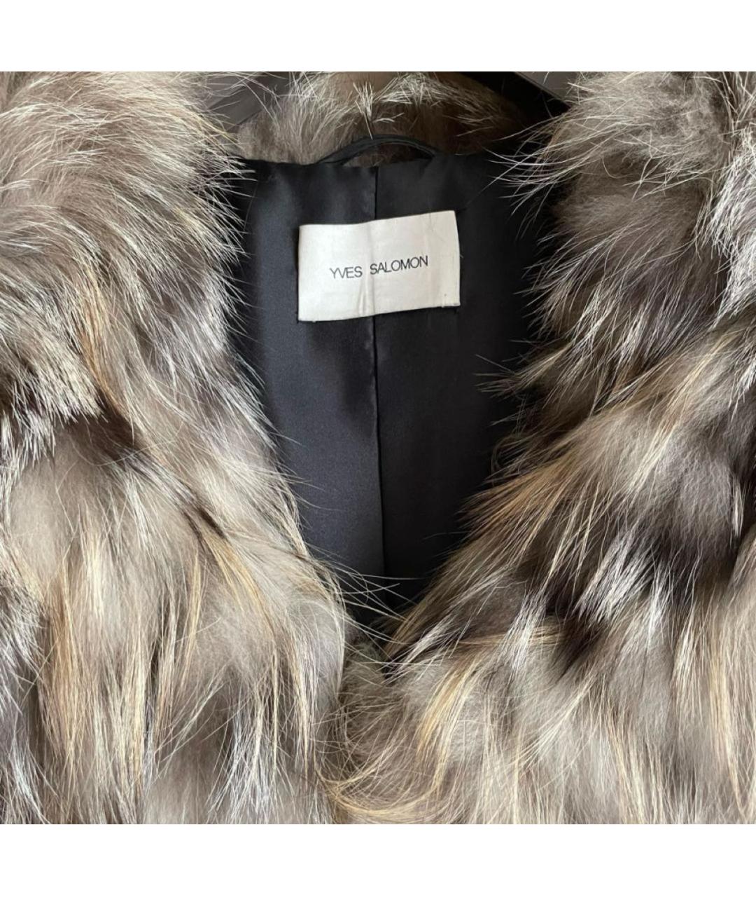 YVES SALOMON Серебряная меховая шуба, фото 3