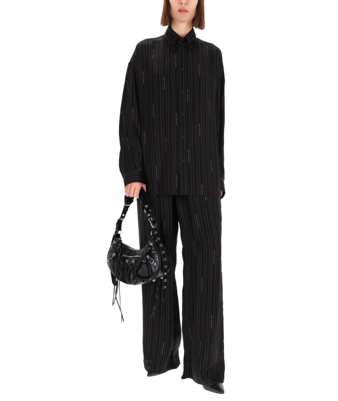 BALENCIAGA Черные вискозные прямые брюки, фото 5