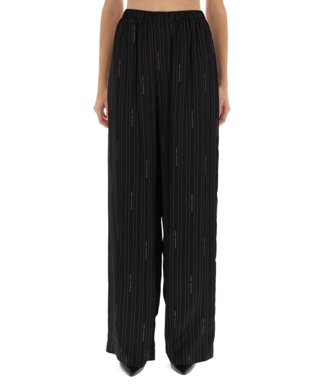 BALENCIAGA Черные вискозные прямые брюки, фото 4